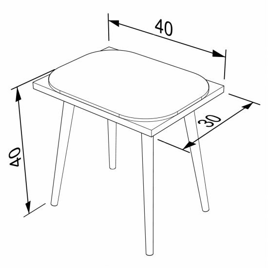 ΣΚΑΜΠΟ ΤΟΥΑΛΕΤΑΣ DAYANITA ΜΕ ΜΑΞΙΛΑΡΙ HM9209 SONAMA ΛΕΥΚΟ 40x30x40Y εκ.