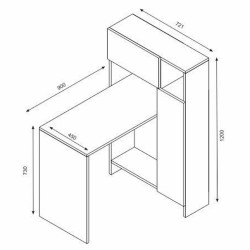 ΓΡΑΦΕΙΟ ΜΕ ΒΙΒΛΙΟΘΗΚΗ ALCOTT HM9087.01 ΛΕΥΚΟ ΚΑΡΥΔΙ 90x72,1x120Y εκ.