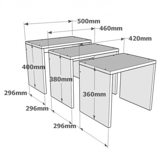 ΖΙΓΚΟΝ ΣΕΤ 3ΤΜΧ HM9067.01 ΑΝΘΡΑΚΙ ΛΕΥΚΟ NATURAL WOOD 50x29,6x40Y εκ.