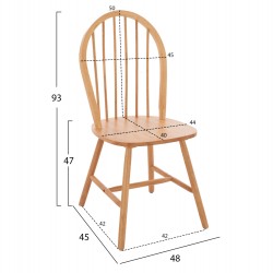 ΚΑΡΕΚΛΑ ZAYLEE HM8921.01 RUBBERWOOD- ΧΡΩΜΑ ΦΥΣΙΚΟ- Β'ΔΙΑΛΟΓΗΣ 48x45x93Υεκ.