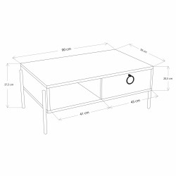 ΤΡΑΠΕΖΙ ΣΑΛΟΝΙΟΥ SONAMA ΛΕΥΚΟ HM9247.01 90x56x37,6 εκ.