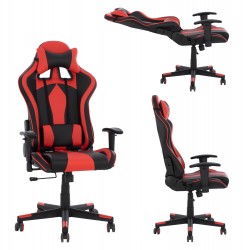 ΚΑΡΕΚΛΑ ΓΡΑΦΕΙΟΥ GAMING DOCKS HM1162.01 ΜΑΥΡΟ ΚΟΚΚΙΝΟ PU 67x70x130 εκ.