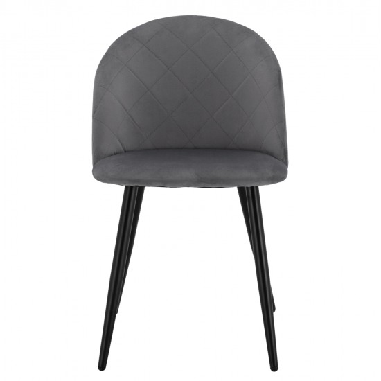 ΚΑΡΕΚΛΑ ODED ΜΕ ΜΕΤΑΛΛΙΚΑ ΜΑΥΡΑ ΠΟΔΙΑ & ΒΕΛΟΥΔΟ ΓΚΡΙ HM8731.11 49x57x79Υ εκ.