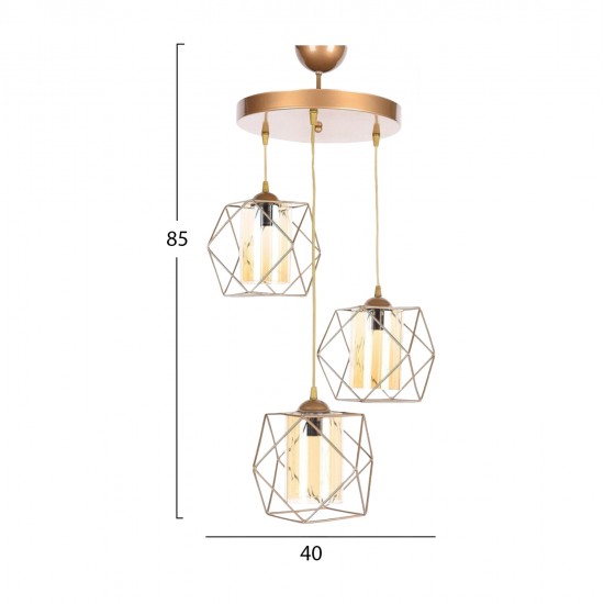 ΦΩΤΙΣΤΙΚΟ ΟΡΟΦΗΣ 3ΦΩΤΟ ΧΡΥΣΟ HM7515.01 40x85 εκ.