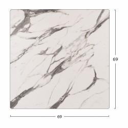 ΕΠΙΦΑΝΕΙΑ ΤΡΑΠΕΖΙΟΥ HPL HM5838.11 MARBLE WHITE-GREY 69x69 εκ. ΠΑΧΟΥΣ 12mm.