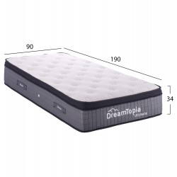 ΣΤΡΩΜΑ DREAMTOPIA, σειρά ULTIMATE HM661.90 POCKET SPRING ΜΕ ΑΝΩΣΤΡΩΜΑ 90X190εκ.