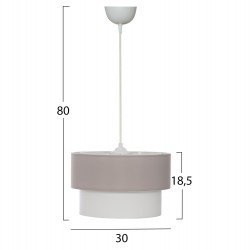 ΦΩΤΙΣΤΙΚΟ ΟΡΟΦΗΣ ME ΔΙΠΛΟ ΚΥΛΙΝΔΡΙΚΟ ΚΑΠΕΛΟ ΜΠΕΖ-ΕΚΡΟΥ Φ30x80Yεκ.HM7619.04