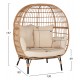 ΠΟΛΥΘΡΟΝΑ ΦΩΛΙΑ MIAMI 2 ΑΤΟΜΩΝ ΤΥΠΟΥ RATTAN HM5870.01 130x80x157Υ εκ.