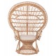 ΠΟΛΥΘΡΟΝΑ ROYAL PEACOCK HM9342 RATTAN ΣΕ ΦΥΣΙΚΟ-ΜΑΞΙΛΑΡΙ ΜΠΕΖ 114x72x150Yεκ.