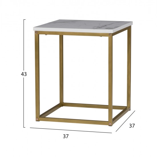 ΖΙΓΚΟΝ GRELAY 2 ΤΕΜ MDF ΟΨΗ ΜΑΡΜΑΡΟΥ & ΜΕΤΑΛΛΟ HM8762.11 45Χ45Χ50εκ. & 37Χ37Χ43 εκ.