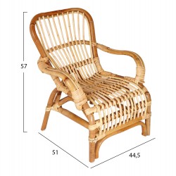 ΠΟΛΥΘΡΟΝΑ ΠΑΙΔΙΚΗ SILVANA RATTAN ΜΕ ΜΑΞΙΛΑΡΙ 44.5x51x57Υεκ.HM9487