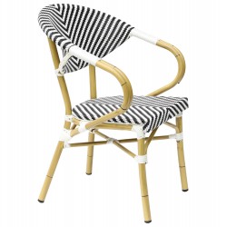 ΠΟΛΥΘΡΟΝΑ BAMBOO LOOK HM5861.01 ΜΑΥΡΟ-ΛΕΥΚΟ 57x55x82 εκ.