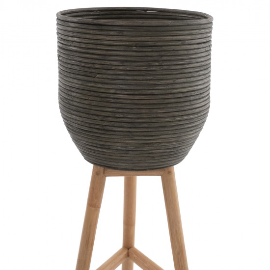 ΓΛΑΣΤΡΑ ΑΠΟ RATTAN ΚΑΙ BAMBOO HM7724 36Χ35Χ95Yεκ.ΦΥΣΙΚΟ - ΠΡΑΣΙΝΟ