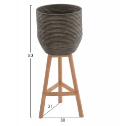 ΓΛΑΣΤΡΑ ΑΠΟ RATTAN ΚΑΙ BAMBOO HM7815 31x30x80Yεκ. ΦΥΣΙΚΟ - ΠΡΑΣΙΝΟ