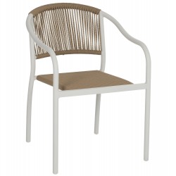 ΠΟΛΥΘΡΟΝΑ ΑΛΟΥΜΙΝΙΟΥ ΛΕΥΚΟ ΜΕ PE RATTAN WICKER HM5856.01 57x63x80Yεκ.
