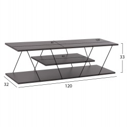 ΕΠΙΠΛΟ ΤΗΛΕΟΡΑΣΗΣ TARS HM8922.20 ΜΕΛΑΜΙΝΗ ΓΚΡΙ 120x32x33Yεκ.