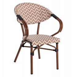 ΠΟΛΥΘΡΟΝΑ BAMBOO LOOK HM5861.03 ΚΑΦΕ-ΛΕΥΚΟ 58.5x58x82Υεκ.