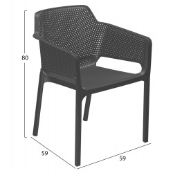 ΠΟΛΥΘΡΟΝΑ ΠΟΛΥΠΡΟΠΥΛΕΝΙΟΥ JOHN HM5929.10 ΑΝΘΡΑΚΙ 58,5x60x79,5Υ εκ.