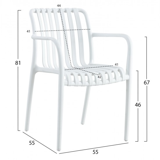 ΠΟΛΥΘΡΟΝΑ ΠΟΛΥΠΡΟΠΥΛΕΝΙΟΥ TIPPY HM5940.01 ΛΕΥΚΗ 55x55x81Υεκ.