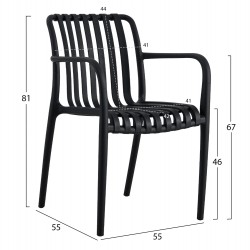 ΠΟΛΥΘΡΟΝΑ ΠΟΛΥΠΡΟΠΥΛΕΝΙΟΥ TIPPY HM5940.02 ΜΑΥΡΗ 55x55x81Υεκ.