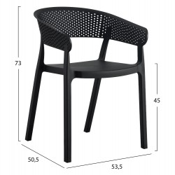 ΠΟΛΥΘΡΟΝΑ ΠΟΛΥΠΡΟΠΥΛΕΝΙΟΥ PERFOE HM5941.02 ΜΑΥΡΗ 53,5x50,5x73Υ εκ.