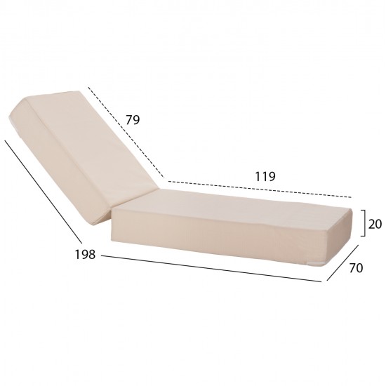 ΜΑΞΙΛΑΡΙ ΞΑΠΛΩΣΤΡΑΣ TEXTILENE SIFNOS ΜΠΕΖ HM11761.02 200(120+80)x70x20Yεκ.