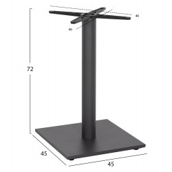 ΒΑΣΗ ΤΡΑΠΕΖΙΟΥ ΜΕΤΑΛΛΙΚΗ ΓΚΡΙ ΜΑΤ 46Χ46Χ72Yεκ. ΜΕ ΣΤΑΥΡΟ 46Χ46 ΚΑΙ ΡΕΓΟΥΛΑΤΟΡΟΥΣ HM438.20