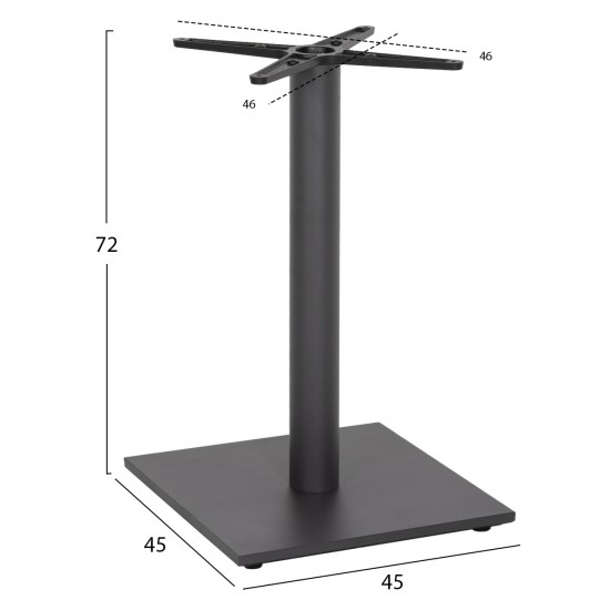 ΒΑΣΗ ΤΡΑΠΕΖΙΟΥ ΜΕΤΑΛΛΙΚΗ ΓΚΡΙ ΜΑΤ 46Χ46Χ72Yεκ. ΜΕ ΣΤΑΥΡΟ 46Χ46 ΚΑΙ ΡΕΓΟΥΛΑΤΟΡΟΥΣ HM438.20