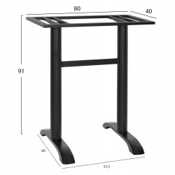 ΒΑΣΗ ΜΕΤΑΛΛΙΚΗ ΔΙΠΛΗ ΜΑΥΡΗ ΜΠΑΡ ΜΕΣΑΙΟΥ ΥΨΟΥΣ 40Χ80Χ91Υεκ. HM479.01