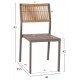 ΚΑΡΕΚΛΑ ΑΛΟΥΜΙΝΙΟΥ ΣΑΜΠΑΝΙ ΜΕ RATTAN & TEXTLINE HM5921.03 46x55,5x83 εκ.