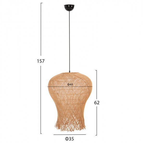 ΦΩΤΙΣΤΙΚΟ ΟΡΟΦΗΣ ΚΡΕΜΑΣΤΟ HM7882 RATTAN ΣΕ ΦΥΣΙΚΟ ΧΡΩΜΑ Φ49x157Υεκ.