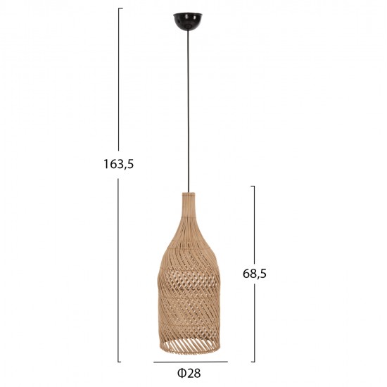 ΦΩΤΙΣΤΙΚΟ ΟΡΟΦΗΣ HM7884 ΚΡΕΜΑΣΤΟ ΑΠΟ RATTAN ΣΕ ΦΥΣΙΚΟ ΧΡΩΜΑ Φ28x163,5Yεκ.