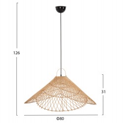 ΦΩΤΙΣΤΙΚΟ ΟΡΟΦΗΣ ΚΡΕΜΑΣΤΟ HM7879.02 RATTAN ΣΕ ΦΥΣΙΚΟ ΧΡΩΜΑ Φ80x126Υ εκ.