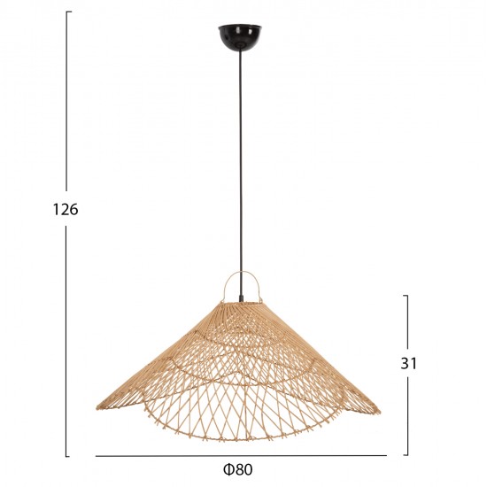 ΦΩΤΙΣΤΙΚΟ ΟΡΟΦΗΣ ΚΡΕΜΑΣΤΟ HM7879.02 RATTAN ΣΕ ΦΥΣΙΚΟ ΧΡΩΜΑ Φ80x126Υ εκ.