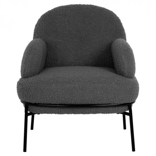 ΠΟΛΥΘΡΟΝΑ AGNES HM9525.21 ΓΚΡΙ ΜΠΟΥΚΛΕ-ΜΑΥΡΑ ΜΕΤΑΛΛΙΚΑ ΠΟΔΙΑ 74x71x83Υεκ.