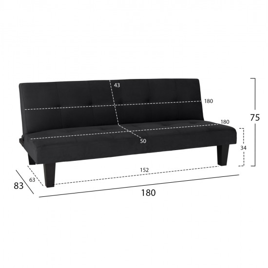ΚΑΝΑΠΕΣ ΚΡΕΒΑΤΙ ODESSA HM3000.14 ΜΑΥΡΟ ΒΕΛΟΥΔΟ 180x83x75Y εκ. ΚΑΝΑΠΕΣ ΚΡΕΒΑΤΙ ODESSA HM3000.14 ΜΑΥΡΟ ΒΕΛΟΥΔΟ 180x83x75Y εκ.