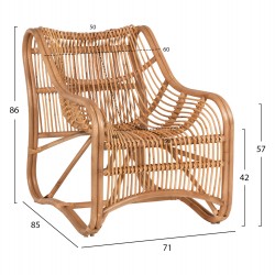 ΠΟΛΥΘΡΟΝΑ ΑΠΟ RATTAN HM5995 ΣΕ ΦΥΣΙΚΗ ΑΠΟΧΡΩΣΗ 71x85x86Υ εκ.