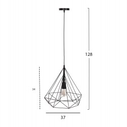 ΦΩΤΙΣΤΙΚΟ ΟΡΟΦΗΣ ΚΡΕΜΑΣΤΟ HM4064 ΜΑΥΡΟ ΜΕΤΑΛΛΙΚΟ ΚΑΠΕΛΟ 32x37x128Yεκ.