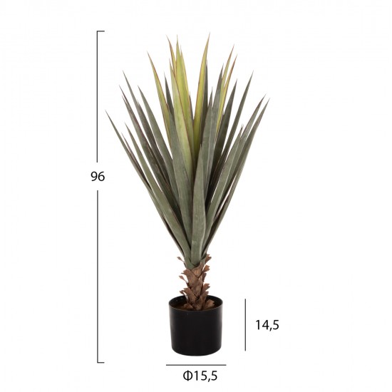 ΔΙΑΚΟΣΜΗΤΙΚΟ ΣΥΝΘΕΤΙΚΟ ΦΥΤΟ HM7986 SISAL AGAVE ΣΕ ΓΛΑΣΤΡΑ Φ15,5x14,5-96Υεκ.