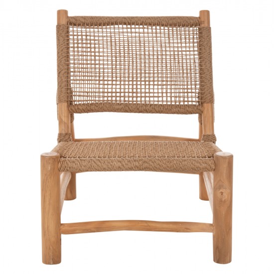 ΚΑΡΕΚΛΑ LONDER HM5986 ΞΥΛΟ TEAK ΣΕ ΦΥΣΙΚΟ ΚΑΙ ΣΥΝΘΕΤΙΚΟ RATTAN 63x77x77Υεκ.