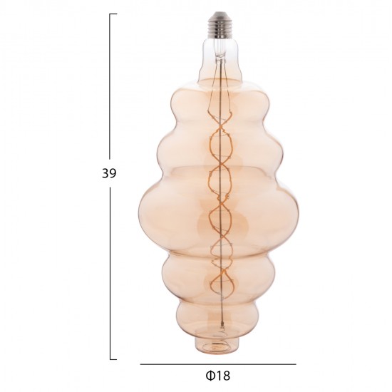 ΛΑΜΠΤΗΡΑΣ LED FILAMENT 8W E27 3000K GOLD COLOR DIMMABLE  HM4056.02