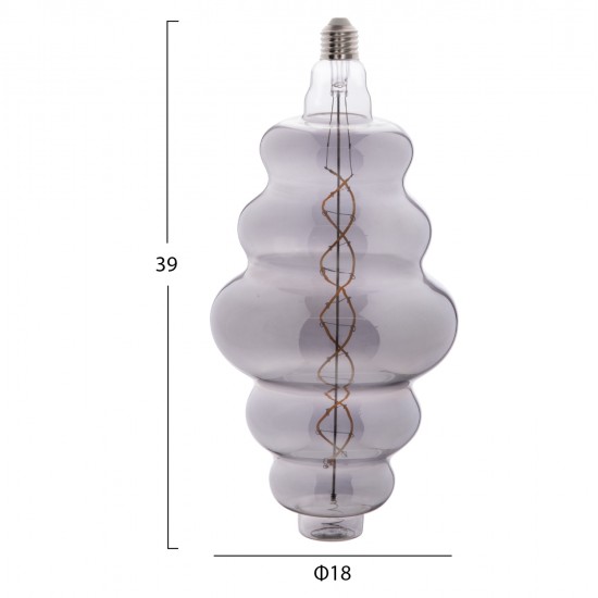 ΛΑΜΠΤΗΡΑΣ LED FILAMENT 8W E27 3000K SMOKE COLOR DIMMABLE HM4056.03