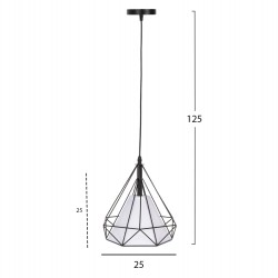 ΦΩΤΙΣΤΙΚΟ ΟΡΟΦΗΣ ΚΡΕΜΑΣΤΟ HM4065 ΜΑΥΡΟ ΜΕΤΑΛΛΙΚΟ ΚΑΠΕΛΟ-ΛΕΥΚΟ ΚΑΛΥΜΜΑ ΛΑΜΠΤΗΡΑ 25x25x125Y εκ.