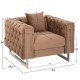 ΠΟΛΥΘΡΟΝΑ τ.CHESTERFIELD MOBAR HM3261.03 ΜΠΕΖ ΒΕΛΟΥΔΟ-ΜΕΤΑΛΛΙΚΑ ΠΟΔΙΑ 99x86,5x77Υεκ.