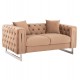 ΚΑΝΑΠΕΣ τ.CHESTERFIELD MOBAR HM3262.03 ΜΠΕΖ ΒΕΛΟΥΔΟ-ΜΕΤΑΛΛΙΚΑ ΠΟΔΙΑ 154x85x68Υεκ