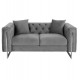 ΚΑΝΑΠΕΣ τ.CHESTERFIELD MOBAR HM3262.01 ΓΚΡΙ ΒΕΛΟΥΔΟ-ΜΕΤΑΛΛΙΚΑ ΠΟΔΙΑ 154x85x68Υεκ