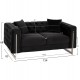 ΚΑΝΑΠΕΣ τ.CHESTERFIELD MOBAR HM3262.04 ΜΑΥΡΟ ΒΕΛΟΥΔΟ-ΜΕΤΑΛΛΙΚΑ ΠΟΔΙΑ 154x85x68Υεκ