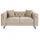 ΚΑΝΑΠΕΣ τ.CHESTERFIELD MOBAR HM3262.02 ΚΡΕΜ ΒΕΛΟΥΔΟ-ΜΕΤΑΛΛΙΚΑ ΠΟΔΙΑ 154x85x68Υεκ