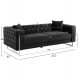 ΚΑΝΑΠΕΣ τ.CHESTERFIELD MOBAR HM3263.04 ΜΑΥΡΟ ΒΕΛΟΥΔΟ-ΜΕΤΑΛΛΙΚΑ ΠΟΔΙΑ 212x87x68Υεκ