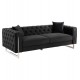 ΚΑΝΑΠΕΣ τ.CHESTERFIELD MOBAR HM3263.04 ΜΑΥΡΟ ΒΕΛΟΥΔΟ-ΜΕΤΑΛΛΙΚΑ ΠΟΔΙΑ 212x87x68Υεκ